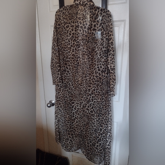 Duster/Beach Cover Up/Lingerie Sheer Animal print Med New $32 - Picture 4 of 4